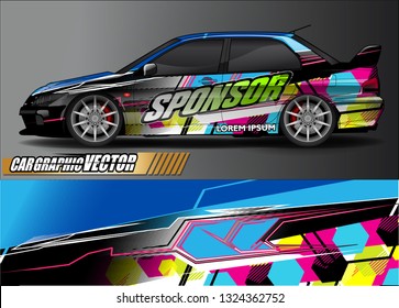 car wrap design. simple lines with abstract background vector concept for vehicle vinyl wrap and automotive decal livery