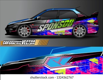 car wrap design. simple lines with abstract background vector concept for vehicle vinyl wrap and automotive decal livery