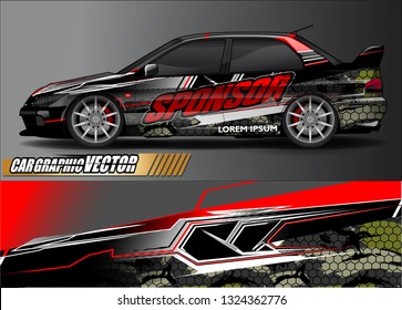 car wrap design. simple lines with abstract background vector concept for vehicle vinyl wrap and automotive decal livery