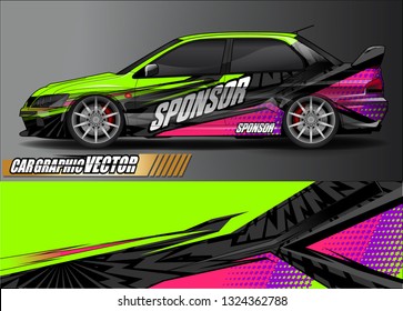 car wrap design. simple lines with abstract background vector concept for vehicle vinyl wrap and automotive decal livery