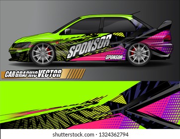 car wrap design. simple lines with abstract background vector concept for vehicle vinyl wrap and automotive decal livery