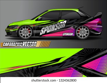car wrap design. simple lines with abstract background vector concept for vehicle vinyl wrap and automotive decal livery