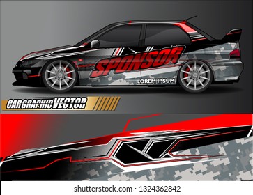 car wrap design. simple lines with abstract background vector concept for vehicle vinyl wrap and automotive decal livery