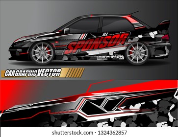 car wrap design. simple lines with abstract background vector concept for vehicle vinyl wrap and automotive decal livery