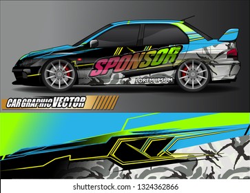 car wrap design. simple lines with abstract background vector concept for vehicle vinyl wrap and automotive decal livery