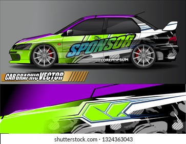 car wrap design. simple lines with abstract background vector concept for vehicle vinyl wrap and automotive decal livery