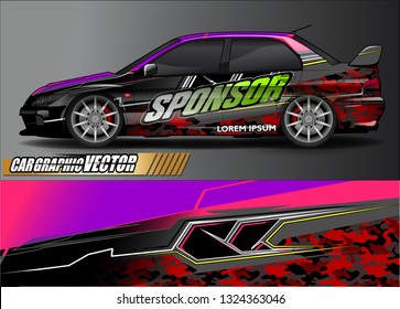 car wrap design. simple lines with abstract background vector concept for vehicle vinyl wrap and automotive decal livery