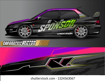 car wrap design. simple lines with abstract background vector concept for vehicle vinyl wrap and automotive decal livery