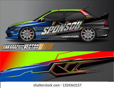 car wrap design. simple lines with abstract background vector concept for vehicle vinyl wrap and automotive decal livery