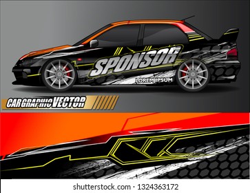 car wrap design. simple lines with abstract background vector concept for vehicle vinyl wrap and automotive decal livery