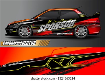 car wrap design. simple lines with abstract background vector concept for vehicle vinyl wrap and automotive decal livery