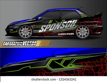 car wrap design. simple lines with abstract background vector concept for vehicle vinyl wrap and automotive decal livery