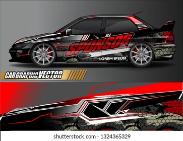 car wrap design. simple lines with abstract background vector concept for vehicle vinyl wrap and automotive decal livery