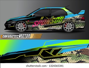 car wrap design. simple lines with abstract background vector concept for vehicle vinyl wrap and automotive decal livery