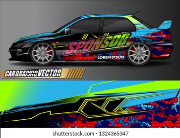 car wrap design. simple lines with abstract background vector concept for vehicle vinyl wrap and automotive decal livery