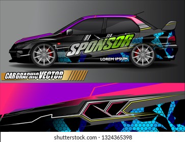 car wrap design. simple lines with abstract background vector concept for vehicle vinyl wrap and automotive decal livery