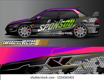 car wrap design. simple lines with abstract background vector concept for vehicle vinyl wrap and automotive decal livery