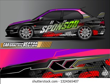 car wrap design. simple lines with abstract background vector concept for vehicle vinyl wrap and automotive decal livery