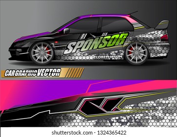 car wrap design. simple lines with abstract background vector concept for vehicle vinyl wrap and automotive decal livery