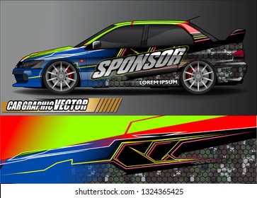 car wrap design. simple lines with abstract background vector concept for vehicle vinyl wrap and automotive decal livery