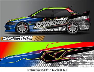 car wrap design. simple lines with abstract background vector concept for vehicle vinyl wrap and automotive decal livery
