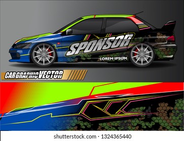 car wrap design. simple lines with abstract background vector concept for vehicle vinyl wrap and automotive decal livery