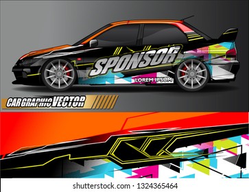 car wrap design. simple lines with abstract background vector concept for vehicle vinyl wrap and automotive decal livery