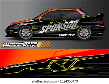 car wrap design. simple lines with abstract background vector concept for vehicle vinyl wrap and automotive decal livery