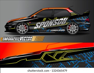 car wrap design. simple lines with abstract background vector concept for vehicle vinyl wrap and automotive decal livery
