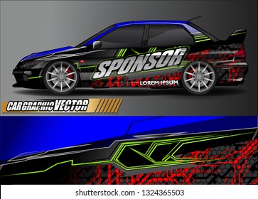 car wrap design. simple lines with abstract background vector concept for vehicle vinyl wrap and automotive decal livery
