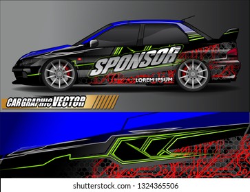 car wrap design. simple lines with abstract background vector concept for vehicle vinyl wrap and automotive decal livery