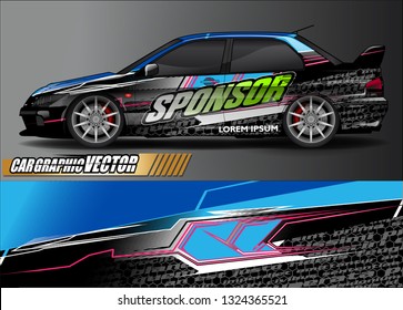 car wrap design. simple lines with abstract background vector concept for vehicle vinyl wrap and automotive decal livery