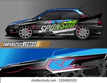 car wrap design. simple lines with abstract background vector concept for vehicle vinyl wrap and automotive decal livery