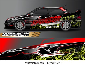 car wrap design. simple lines with abstract background vector concept for vehicle vinyl wrap and automotive decal livery