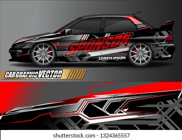 car wrap design. simple lines with abstract background vector concept for vehicle vinyl wrap and automotive decal livery