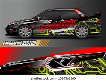 car wrap design. simple lines with abstract background vector concept for vehicle vinyl wrap and automotive decal livery