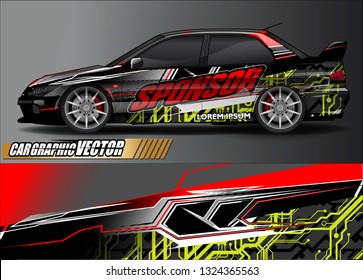 car wrap design. simple lines with abstract background vector concept for vehicle vinyl wrap and automotive decal livery