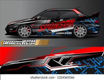 car wrap design. simple lines with abstract background vector concept for vehicle vinyl wrap and automotive decal livery