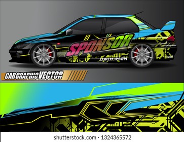 car wrap design. simple lines with abstract background vector concept for vehicle vinyl wrap and automotive decal livery