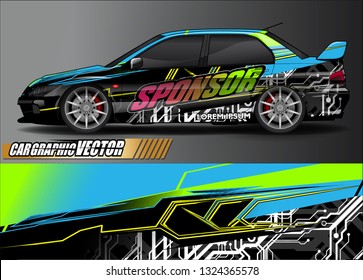 car wrap design. simple lines with abstract background vector concept for vehicle vinyl wrap and automotive decal livery