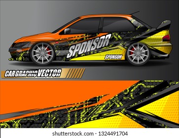 car wrap design. simple lines with abstract background vector concept for vehicle vinyl wrap and automotive decal livery