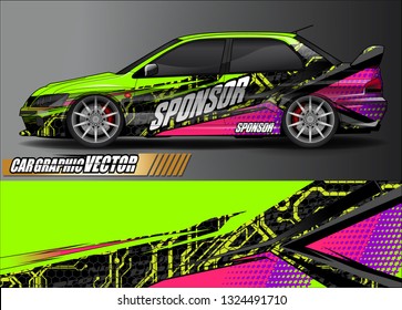 car wrap design. simple lines with abstract background vector concept for vehicle vinyl wrap and automotive decal livery