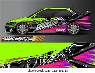 car wrap design. simple lines with abstract background vector concept for vehicle vinyl wrap and automotive decal livery