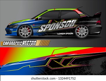 car wrap design. simple lines with abstract background vector concept for vehicle vinyl wrap and automotive decal livery