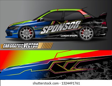 car wrap design. simple lines with abstract background vector concept for vehicle vinyl wrap and automotive decal livery