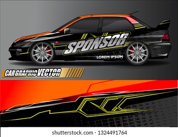 car wrap design. simple lines with abstract background vector concept for vehicle vinyl wrap and automotive decal livery
