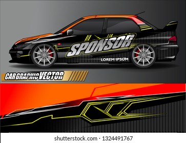 car wrap design. simple lines with abstract background vector concept for vehicle vinyl wrap and automotive decal livery
