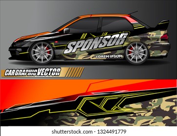 car wrap design. simple lines with abstract background vector concept for vehicle vinyl wrap and automotive decal livery