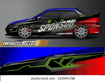 car wrap design. simple lines with abstract background vector concept for vehicle vinyl wrap and automotive decal livery