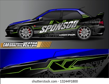 car wrap design. simple lines with abstract background vector concept for vehicle vinyl wrap and automotive decal livery